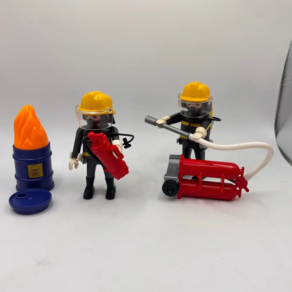 Playmobil Vintage Firefighter Set of 2 with gear accessories cake topper firemen